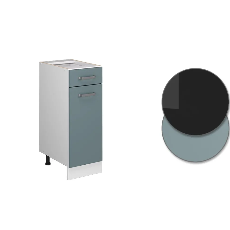 Vicco Küchenunterschrank "R-Line", Blau-Grau/Weiß, 30 cm ohne Arbeitsplatte