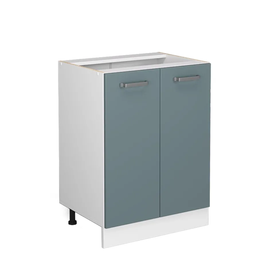 Vicco Küchenunterschrank "R-Line", Blau-Grau/Weiß, 60 cm ohne Arbeitsplatte