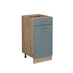 Vicco Küchenunterschrank R-Line, Schubladenschrank für die Küche, Blau-Grau, 40 cm ohne Arbeitsplatte