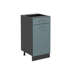 Vicco Küchenunterschrank R-Line, Schubladenschrank für die Küche, Blau-Grau, 40 cm ohne Arbeitsplatte