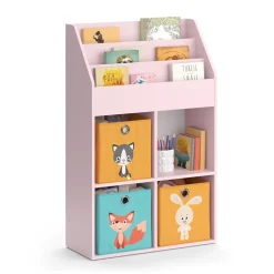 Vicco Kinderregal Rosa Luigi ohne Faltboxen - 72x114x31 cm aus Spanplatte - Bücherregal ideal fürs Kinderzimmer, perfekte Ordnung für Lieblingsbücher und Spielzeuge