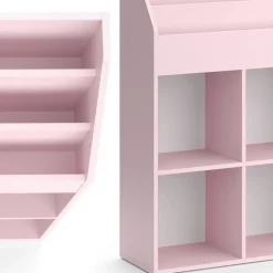 Vicco Kinderregal Rosa Luigi ohne Faltboxen - 107x114x31 cm gefertigt aus Spanplatte - Bücherregal für Kinder, kompakte Organisation für Spielzeug und Bücher