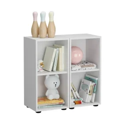 Vicco Kinderregal Weiß Estell 2er-Set - 71x38x32 cm gefertigt aus Spanplatte - Bücherregal für Kinder, platzsparende Lösung für Aufbewahrung