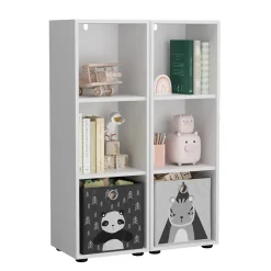 Vicco Kinderregal Weiß Estell 2er-Set - 106x38x32 cm gefertigt aus Spanplatte - Bücherregal für Kinder, platzsparende Lösung für Aufbewahrung