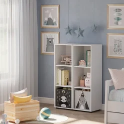 Vicco Kinderregal Weiß Estell 2er-Set - 106x38x32 cm gefertigt aus Spanplatte - Bücherregal für Kinder, platzsparende Lösung für Aufbewahrung