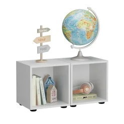 Vicco Kinderregal Weiß Estell 2-er Set - 36x38x32 cm gefertigt aus Spanplatte - Bücherregal für Kinder, platzsparende Lösung für Aufbewahrung