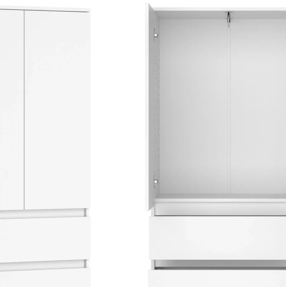 Vicco Kleiderschrank "Claus", Weiß, 74 x 191.5 cm mit 4 Schubladen