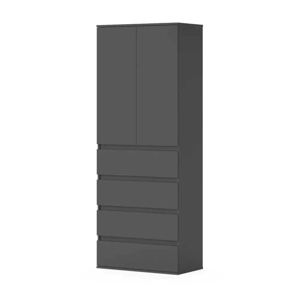 Vicco Kleiderschrank "Claus", Anthrazit, 74 x 191.5 cm mit 4 Schubladen