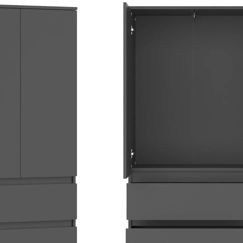 Vicco Kleiderschrank "Claus", Anthrazit, 74 x 191.5 cm mit 4 Schubladen