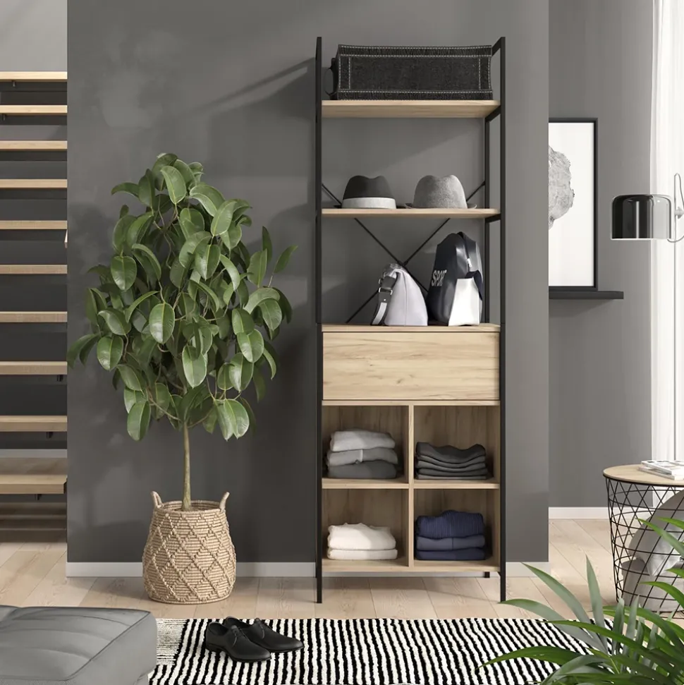 Vicco Kleiderschrank "Enya", Holz, 60 x 180 cm mit Schublade