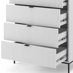 Vicco Kommode Eliza, Kommodenschrank, Weiß, 76 x 120 cm mit 5 Schubladen