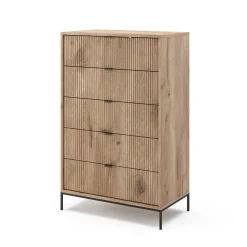 Vicco Kommode Eliza, Kommodenschrank, Viking Oak, 76 x 120 cm mit 5 Schubladen