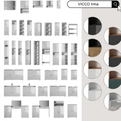 Vicco Midischrank Anthrazit/Artisan Irma 30x81x30 cm - Die Badezimmermöbel, Mehr Ordnung im Badezimmer durch übersichtliche Ablage