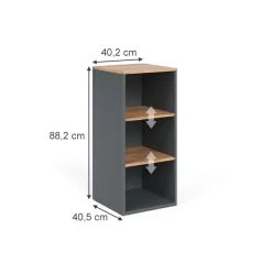 Vicco Midischrank Anthrazit/Goldkraft Eiche Viktor 40x88x41 cm - Die Badezimmermöbel, Zusätzlicher Stauraum für Handtücher, Pflegeprodukte & Deko