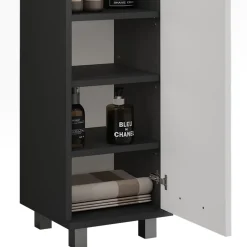 Vicco Midischrank Anthrazit/Weiß Ilias 30x95x30 cm - Die Badezimmermöbel, Ideal für kleine Räume und schmale Nischen