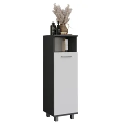 Vicco Midischrank Anthrazit/Weiß Ilias 30x95x30 cm - Die Badezimmermöbel, Ideal für kleine Räume und schmale Nischen