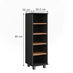 Vicco Midischrank Anthrazit/Goldkraft Eiche Ilias 30x95x30 cm - Die Badezimmermöbel, Mehr Ordnung im Badezimmer durch übersichtliche Ablage