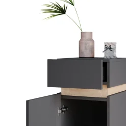 Vicco Midischrank Anthrazit Gloria 33x76x35 cm - Die Badezimmermöbel, Unterschrank- und Hängeschrank-Kombination