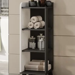 Vicco Midischrank Anthrazit/Weiß Karen 30x90x35 cm - Die Badezimmermöbel, Mehr Ordnung im Badezimmer durch übersichtliche Ablage