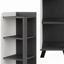 Vicco Midischrank Anthrazit/Weiß Karen 30x90x35 cm - Die Badezimmermöbel, Mehr Ordnung im Badezimmer durch übersichtliche Ablage