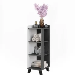 Vicco Midischrank Anthrazit/Weiß Karen 30x90x35 cm - Die Badezimmermöbel, Mehr Ordnung im Badezimmer durch übersichtliche Ablage