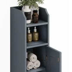 Vicco Midischrank Grau Bianco 18x81x20 cm - Die Badezimmermöbel, Kompakte Bauweise – auch für kleine Bäder geeignet