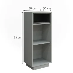 Vicco Midischrank Grau/Anthrazit Beatrice 38x93x30 cm - Aufbewahrungsschrank, Viel Stauraum für Handtücher, Kosmetik & Pflegeprodukte