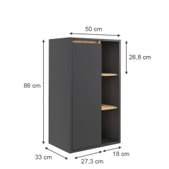 Vicco Midischrank Grau/Artisan Viola 50x86x33 cm - Die Badezimmermöbel, Leichte Reinigung des Bodens dank wandhängender Montage