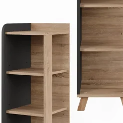 Vicco Midischrank Sonoma/Anthrazit Karen 30x90x35 cm - Die Badezimmermöbel, Mehr Ordnung im Badezimmer durch übersichtliche Ablage