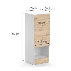 Vicco Midischrank Weiß Alf 35x92x30 cm - Die Badezimmermöbel, Mehr Stauraum ohne Bodenfläche zu nutzen