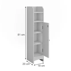 Vicco Midischrank Weiß Bianco 18x81x20 cm - Die Badezimmermöbel, Kompakte Bauweise – auch für kleine Bäder geeignet