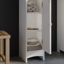 Vicco Midischrank Weiß Bianco 18x81x20 cm - Die Badezimmermöbel, Kompakte Bauweise – auch für kleine Bäder geeignet