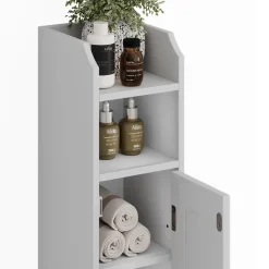 Vicco Midischrank Weiß Bianco 18x81x20 cm - Die Badezimmermöbel, Kompakte Bauweise – auch für kleine Bäder geeignet