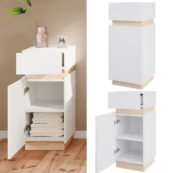 Vicco Midischrank Weiß Gloria 33x76x35 cm - Die Badezimmermöbel, Unterschrank- und Hängeschrank-Kombination