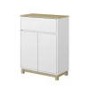 Vicco Midischrank Weiß Livia 60x80x30 cm - Badezimmermöbel, Nutzt den Raum über der Toilette clever aus