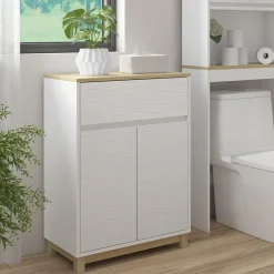 Vicco Midischrank Weiß Livia 60x80x30 cm - Badezimmermöbel, Nutzt den Raum über der Toilette clever aus