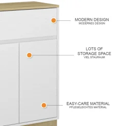 Vicco Midischrank Weiß Livia 60x80x30 cm - Badezimmermöbel, Nutzt den Raum über der Toilette clever aus