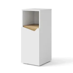 Vicco Midischrank Weiß Marelle 30x75x35 cm - Die Badezimmermöbel, Grifflose Fronten für eine moderne Optik