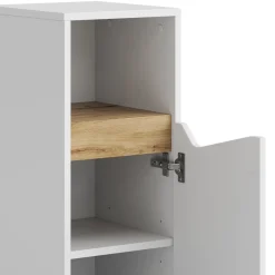 Vicco Midischrank Weiß Marelle 30x75x35 cm - Die Badezimmermöbel, Grifflose Fronten für eine moderne Optik