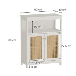Vicco Midischrank Weiß Rosario 60x80x30 cm - Die Badezimmermöbel, Viel Stauraum oben und unten