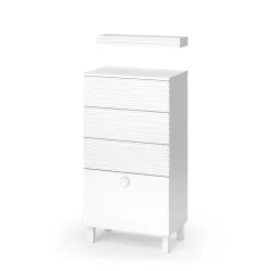 Vicco Midischrank Weiß Sola 60x113x37 cm - Die Badezimmermöbel, Viel Stauraum oben und unten