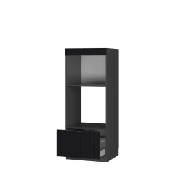 Vicco Mikrowellenschrank "Fame-Line", Schwarz gestreift, 60 cm offen