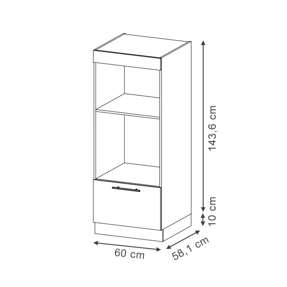Vicco Mikrowellenschrank "Fame-Line", Schwarz gestreift, 60 cm offen