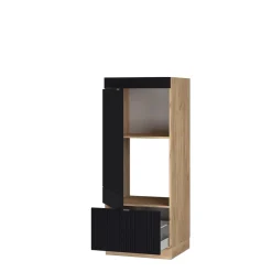 Vicco Mikrowellenschrank "Fame-Line", Schwarz gestreift, 60 cm