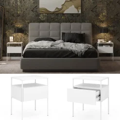 Vicco Nachttisch "Mira", Weiß, 2er Set