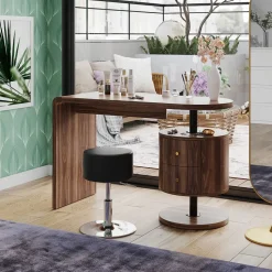 Vicco Schminktisch Eiche rustikal Lara 120x76x50 cm - Der Frisiertisch, Große Tischfläche für Make-up, Schmuck und Styling-Utensilien