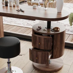 Vicco Schminktisch Eiche rustikal Lara 120x76x50 cm - Der Frisiertisch, Große Tischfläche für Make-up, Schmuck und Styling-Utensilien