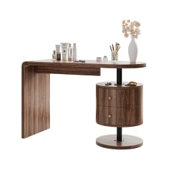 Vicco Schminktisch Eiche rustikal Lara 120x76x50 cm - Der Bürotisch mit Stauraum, Große Tischfläche für Make-up, Schmuck und Styling-Utensilien