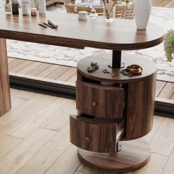 Vicco Schminktisch Eiche rustikal Lara 120x76x50 cm - Der Bürotisch mit Stauraum, Große Tischfläche für Make-up, Schmuck und Styling-Utensilien