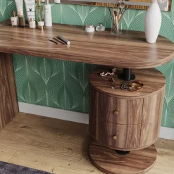 Vicco Schminktisch Eiche rustikal Lara 120x76x50 cm - Der Kosmetiktisch, Große Tischfläche für Make-up, Schmuck und Styling-Utensilien